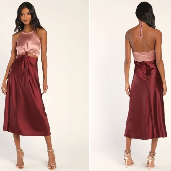 LULUS Wedding Elegant Sexy Classy Formal Event Modest Midi Dress NWOT - Picture 1 of 4